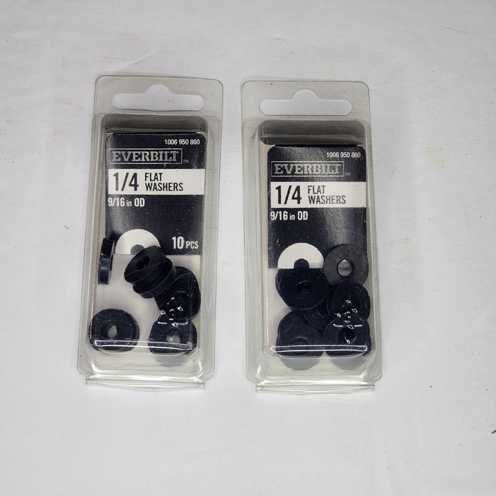 Everbilt 1/4 Flat Washers 9/16 in OD Rubber 2 Packs 20 Pcs Total 1006950860